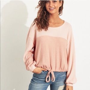 Hollister open back waffle top size M